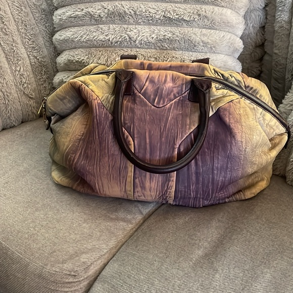 YVES  Saint Laurant Very large Purple Muse  Bag  18 “ X 12”. - Picture 1 of 15